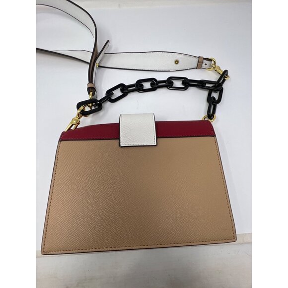 EMO Square Crossbody Handbag Size One Convertible Colorblock Leather Purse - Picture 3 of 8